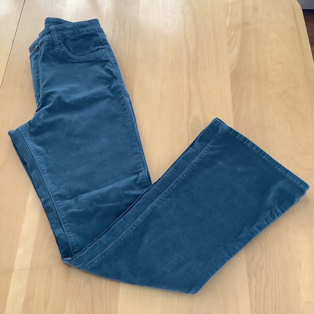 Kut From The Kloth High Rise Ana Fab Ab Flare Teal Corduroy Pants - Picture 9 of 13